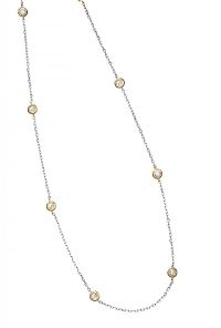 18CT WHITE GOLD DIAMOND NECKLACE IN THE STYLE OF TIFFANY at Ross's Online Art Auctions
