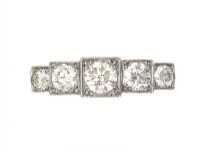 PLATINUM DIAMOND FIVE STONE RING at Ross's Online Art Auctions