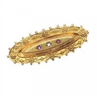 15CT GOLD RUBY BROOCH at Ross's Online Art Auctions