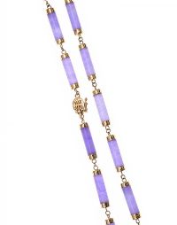 14CT GOLD NECKLACE SET WITH LAVENDER JADE at Ross's Online Art Auctions