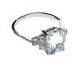 PLATINUM AQUAMARINE RING IN THE STYLE OF ART DECO at Ross's Online Art Auctions