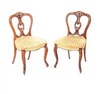 PAIR OF VICTORIAN WALNUT SIDE CHAIRS at Ross's Online Art Auctions