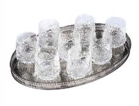TYRONE TUMBLERS & SILVER PLATED TRAY at Ross's Online Art Auctions