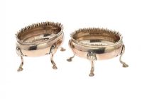 PAIR OF SILVER  SALTS at Ross's Online Art Auctions