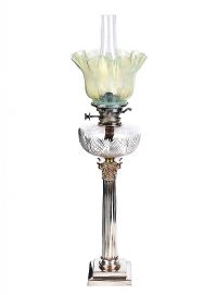 VICTORIAN OIL LAMP & SHADE at Ross's Online Art Auctions