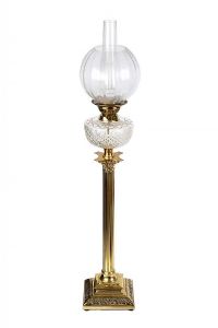 BRASS PILLAR LAMP at Ross's Online Art Auctions