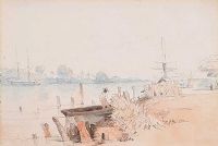 ON THE RIVER, GAMBIA AT MCCARTHY'S ISLAND by William John Chamberlayne at Ross's Online Art Auctions