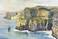 THE CLIFFS OF MOHER, IRELAND by Roland A.D. Inman at Ross's Online Art Auctions