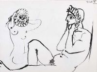 FIGURES WITH MASKS by Pablo Picasso at Ross's Online Art Auctions