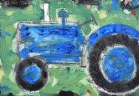 BLUE TRACTOR by David Johnston at Ross's Online Art Auctions