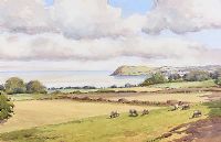 CATTLE GRAZING ABOVE BALLYGALLY by Samuel McLarnon UWS at Ross's Online Art Auctions