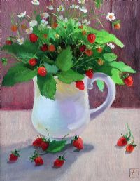 FLOWERS IN A WHITE JUG by Anna Pechugina at Ross's Online Art Auctions