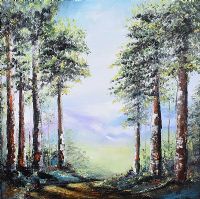 TALL TREES & MOUNTAINS by Hayley Huckson at Ross's Online Art Auctions