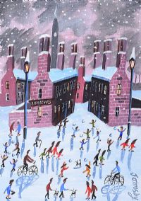 FUN IN THE SNOW by John Ormsby at Ross's Online Art Auctions