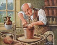 THE POTTER by Roy Wallace at Ross's Online Art Auctions