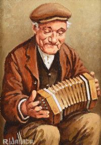 CONCERTINA PLAYER by Roy Wallace at Ross's Online Art Auctions