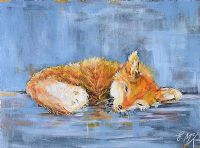 SLEEPING FOX by Eileen McKeown at Ross's Online Art Auctions