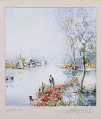 BY THE RIVER by Jose Aguilar at Ross's Online Art Auctions