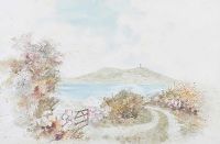 SCRABO TOWER ACROSS STRANGFORD LOUGH by Irish School at Ross's Online Art Auctions
