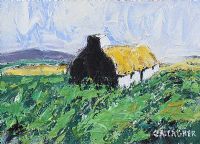 THATCHED COTTAGE by Martin Gallagher at Ross's Online Art Auctions