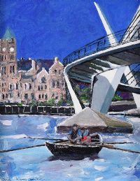 CURRACH ON THE FOYLE by Sean Lorinyenko at Ross's Online Art Auctions