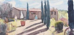 TUSCAN AFTERNOON, NEAR AREZZO by Hilary Bryson at Ross's Online Art Auctions
