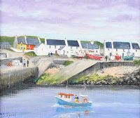 FISHING BOATS, TORY ISLAND by Sean Loughrey at Ross's Online Art Auctions