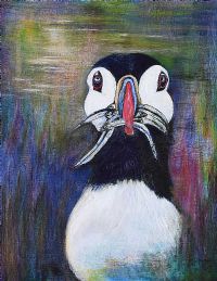 RATHLIN ISLAND PUFFIN by Siobhan O'Malley at Ross's Online Art Auctions