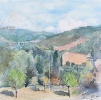 LANDSCAPE NEAR AREZZO II by Hilary Bryson at Ross's Online Art Auctions