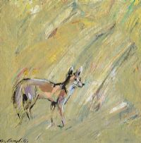 FOX IN A LANDSCAPE by Con Campbell at Ross's Online Art Auctions
