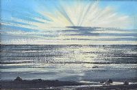 SUNSET ACROSS THE WATER by Derek Quann at Ross's Online Art Auctions