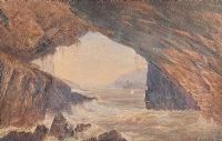 PIGEON CAVE, LOUGH SWILLY by Andrew Nicholl RHA at Ross's Online Art Auctions