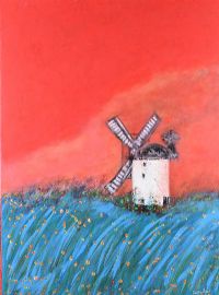 SPRING TIME AT BALLYCOPELAND WINDMILL by David Wilson at Ross's Online Art Auctions