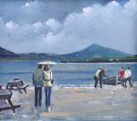 SUMMER ACTIVITIES ON DOWNINGS SEAFRONT by Sean Lorinyenko at Ross's Online Art Auctions