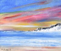 EVENING SKIES, WHITE ROCKS, PORTRUSH by Fiona Shaw at Ross's Online Art Auctions