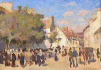 THE MARKET SQUARE by Irish School at Ross's Online Art Auctions