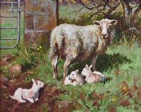 SPRING LAMBS by Irish School at Ross's Online Art Auctions