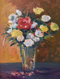 STILL LIFE, VASE OF FLOWERS by James O'Halloran at Ross's Online Art Auctions