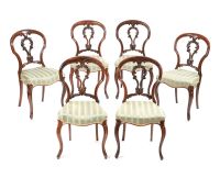 SET OF SIX VICTORIAN ROSEWOOD DINING ROOM CHAIRS at Ross's Online Art Auctions