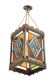 ANTIQUE STAINED GLASS HALL LANTERN at Ross's Online Art Auctions