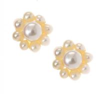 9CT GOLD PEARL CLUSTER EARRINGS at Ross's Online Art Auctions