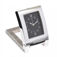 STAINLESS STEEL VERSACE ALARM CLOCK at Ross's Online Art Auctions