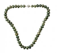 STRAND OF GREEN COLOURED FRESH WATER PEARLS at Ross's Online Art Auctions