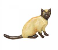 9CT GOLD SIAMESE CAT ENAMEL BROOCH at Ross's Online Art Auctions