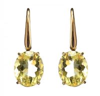 18CT GOLD YELLOW STONE EARRINGS at Ross's Online Art Auctions