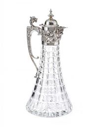 MAPPIN & WEBB SILVER TOPPED CUT GLASS CLARET JUG at Ross's Online Art Auctions