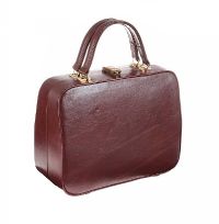 1970'S BURGANDY LEATHER MAKE-UP CASE at Ross's Online Art Auctions