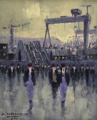 HEADING HOME, EAST BELFAST by Colin H. Davidson at Ross's Online Art Auctions