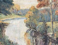 ON THE RIVER LAGAN by Irish School at Ross's Online Art Auctions