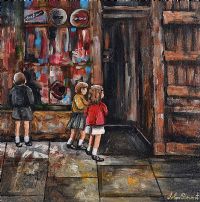 THE OLD SWEET SHOP by John Stewart at Ross's Online Art Auctions